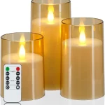 Homemory Realistic Flickering Flameless Candles with Remote Control &amp Timer LED Fake Electric Pillar Candles Battery Ope (New)