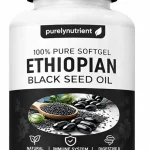 PURELYNUTRIENT Ethiopian Black Seed Oil Capsules   Thymoquinone Organic Cold Pressed Black Cumin Seed Oil Softgels Non-GM (New)
