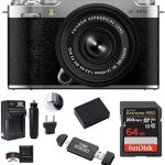 FUJIFILM X-M5 Mirrorless Camera with XC 15-45mm Lens Bundle Includes: SanDisk 64GB Extreme PRO SDXC Memory Card Spare Ba (New)