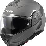 LS2 Helmets Advant II Modular Motorcycle Helmet W/SunShield Matte Concrete Gray Medium (New)