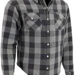 Milwaukee Leather Performance MPM1630 Men's Armored Checkered Flannel Shirt Aramid DuPont Fibers (New)