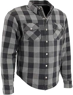 61b4i9iYS7L._AC_UL320_ Milwaukee Leather Performance MPM1630 Men's Armored Checkered Flannel Shirt Aramid DuPont Fibers (New) - Image 1