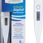 Veridian 60-Second Digital Thermometer with Rigid Tip Oral Rectal &amp Underarm Thermometer Fever Alert at 1000Â°F Memor (New)