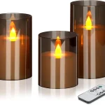 wemarry Flameless Candles 4&quot 5&quot 6&quot Acrylic Glass Pillars 3&quot Diameter Battery Operated Flickering Candles Include 8-Key Rem (New)