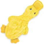Best Pet Supplies Interactive Squeaky Dog Toy - Crinkle Duck Yellow Stuffing Free Body Soft Squeaks &amp Crinkles No Me (New)