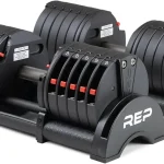 REP Fitness QuickDraw Adjustable Dumbbell Set Pair 30/40/50/60 lb Each Steel Plates Knurled Handle Lock-N-Load Switc (New)