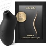 LELO SONA Sonic Clitoral Massager Clitoral Stimulator Black This sonic clitoral massager uses gentle sonic waves de (New)