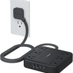 TESSAN Surge Protector Power Strip 5Ft Flat Plug Extension Cord Black 6 Outlets and 4 USB Ports 2 USB C 2100 Joules (New)