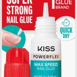 Kiss PowerFlex Maximum Speed Nail Glue - Fast Drying Adhesive for Glue-On Nails &amp Repairs with Nozzle Tip Applicator Idea (New)