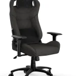 Corsair T3 Rush Fabric Gaming Chair 2023   Charcoal Racing-Inspired Design Soft Fabric Exterior Padded Neck Cushion (New)