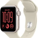 Apple Watch SE 3 GPS 40mm Smartwatch Starlight Aluminum Case Sand Sport Band - S/M Fitness Sleep Cycle Tracking H (New)