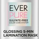 L'Oreal Paris Sulfate Free Glossing Lamination Hair Mask 51 Fl Oz 5-Minute Rinse-Off Hair Treatment with Glycolic Acid (New)