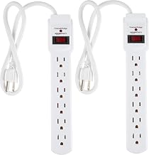 61hauoqk-sL._AC_UY218_ Amazon Basics Surge Protector Power Strip 6-Outlet with 200J Protection Circuit Breaker LED Indicator On/Off Switch W (New) - Image 1
