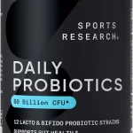Sports ResearchÂ® Daily Probiotics 60 Billion CFU 30 Veggie Capsules 12 Lacto &amp Bifido Strains &amp Prebiotic Fibers for Gu (New)