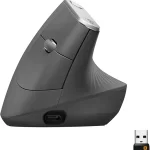 Logitech MX Vertical Wireless Mouse Ergonomic Design - Graphite Reduces muscle strain move content between 3 Windows an (New)