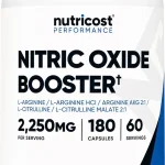 Nutricost Nitric Oxide Booster 2250mg 180 Capsules Gluten Free 750mg Per Casule 60 Servings GMO-Free (New)