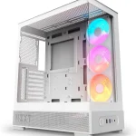 NZXT S5 RGB Compact ATX Mid-Tower PC Case - White Panoramic Dual Tempered Glass Pre-Installed 360 mm RGB Reverse Fan U (New)