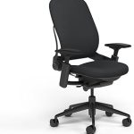Steelcase Leap Chair Black Base Hard Floor Casters Black Fabric V2 (New)