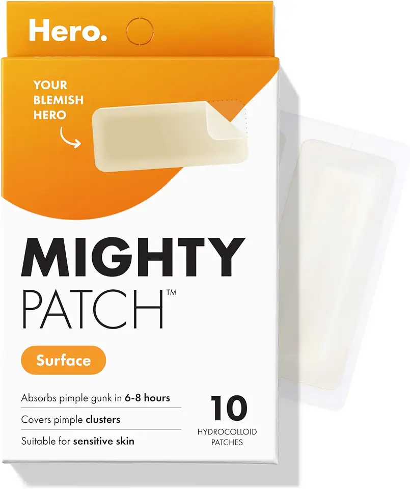 61kDH2zYyIL._AC_UL960_FMwebp_QL65_ Hero Cosmetics Mighty Patch Surface Large Acne Pimple Patches 10 Ct Multi-Blemish Acne Spot Patch For Cheek Forehead (New) - Image 1