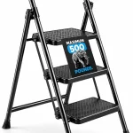 Step Ladder Folding Stool with Wide Anti-Slip Pedal Lightweight Portable Steel for Home and Office 3 Step (New)