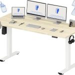 FLEXISPOT 71x32 Inch Electric Standing Desk White Wood Grain Large Workspace Cable Management Organizer Cup Holder (New)