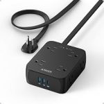 Anker Power Strip with 2000J Surge Protector 10ft Outlet Extender 20W 8AC Flat Plug Extension Cord with Multiple Outle (New)