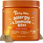 Zesty Paws Dog Allergy Chews - Dog Allergy Relief Lamb 90 Ct Itch Relief for Dogs Soft Chews with Probiotics for Itchy (New)