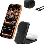 Belkin Qi2.2 25W Wireless 2 in 1 Foldable Fast Charging Station + USB C Fast Charging MagSafe Compatible iPhone 18/17/ (New)