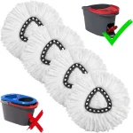 YUAKOU 4-Pack Mop Replacement Heads For Ocedar Mop Replace Head EasyWrin Spin Mop Heads Replacements White Microfiber Fl (New)