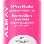 Almay Oil-Free Micellar Eye Makeup Remover Pads 120 Count Micellar eye makeup remover pads gently wipe away all traces (New)