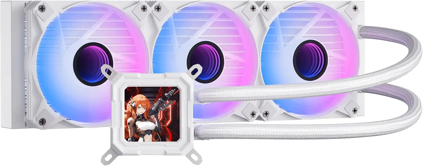 61pblESAc1L._AC_UY654_FMwebp_QL65_ darkFlash DV360S All-in-one Liquid CPU Cooler with 32 LCD Screen 320 * 320 Resolution ARGB Sync PWM Fans 360mm Radia (New) - Image 1