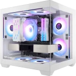 darkFlash ITX PC Case Pre-Install 3 PWM ARGB Fans Computer Case Full View Dual Tempered Glass ITX Case Mini Size Suppo (New)