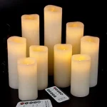 antizer Flameless Candles Led Candles Pack of 9 H 4&quot 5&quot 6&quot 7&quot 8&quot 9&quot x D 22&quot Real Wax Battery Candles with Remote Timer (New)