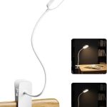 Honeywell Clip On Reading LightRechargeable LED 4000K CRI95 Gooseneck Lamp 2000mAh BatteryTouch Desk Lamp White Light (New)
