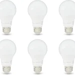 Amazon Basics A19 LED Light Bulbs 60 Watt Equivalent Energy Efficient 9W E26 Standard Base Soft White 2700K Dimmable (New)