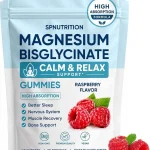 Spnutrition Magnesium Bisglycinate Gummies 400mg Magnesium Bisglycinate Chelate with Sea Salt &amp Raspberry Powder Support (New)