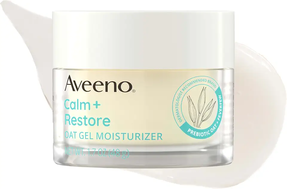 61w8tC-fPXL._AC_UL960_FMwebp_QL65_ Aveeno Calm Restore Oat Gel Moisturizer Fragrance-Free 17 oz For Sensitive Skin Fast-Absorbing Lightweight Gel Mo (New) - Image 1