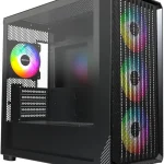 MONTECH X5M Compact Micro ATX PC Case 4 ARGB Fans Mesh Front Black Fits Mini-ITX boards 405mm GPU 360mm radiators (New)
