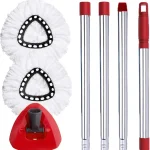 ANREKEYH Spin Mop Head Base Handle Replacement for O-Ceda EasyWring Microfiber Spin Mops 2 Microfiber Mop Refills 1 Tr (New)
