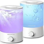 MEGAWISE 2 pack 3.5L Ultrasonic Cool Mist Humidifier Top-Fill Essential Oil Diffuser Quiet Operation Night Light Aut (New)