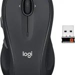 Logitech M510 Full Size Ambidextrous 24 GHz Wireless Mouse 24 GHz USB-A Nano Receiver tilt-to-scroll function 2-year (New)