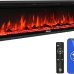 Westinghouse 60 Inch Electric Fireplace Heater Compatible with Alexa Google Home Wall Mount or in-Wall Recessed Firepl (New)