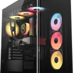 CORSAIR Frame 4500X RS-R ARGB Panoramic Glass Mid-Tower PC Case   Black InfiniRail Mounting System Fits Dual 360mm Radi (New)