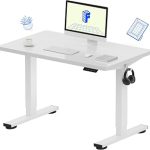 FLEXISPOT EN1 40"x24" One-Piece Standing Desk White 176 LBS Capacity Seamless Desktop Home Office 4 Memory Presets (New)