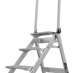 Little Giant Jumbo Step 3-Step Foldable 22 ft Aluminum Stool 11903 Foldable Aluminum Step Stool Extra-Wide Stair-Like (New)