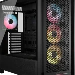 CORSAIR 5000D RS ARGB Frame Customisable Mid-Tower PC Case   Black 4x Pre-Installed Fans High Airflow Fully Modular E (New)