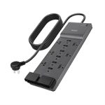 Belkin 12-Outlet Surge Protector Power Strip w/ 12 AC Outlets 8ft Flat Plug UL-Listed Heavy-Duty Extension Cord for Hom (New)
