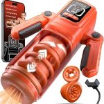 Press-to-Boost Handle Male Pump 6.5in Depth Male Toys Continuous Sucking Variable Thrusting Rota (New)