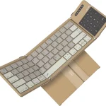 Nillkin Foldable Bluetooth Keyboard with Trackpad &amp Number Pad Khaki Pocket-Size 3-Device Connection 140-Day Standby (New)