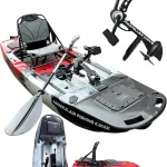 Reel Yaks Raider Modular Fishing Kayak - 95ft 380 lbs Capacity Red White Black - Pedal Fishing Kayaks for Adults &amp Yout (New)